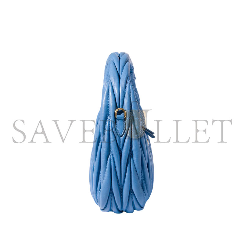 MIU MIU WANDER MATELASSÉ NAPPA LEATHER HOBO BAG 5BC125 (23*13*7cm)